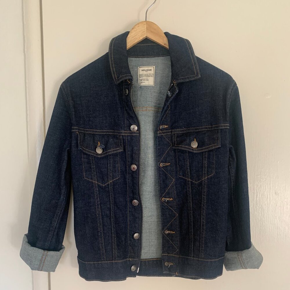 Zadig & Voltaire Blue Denim Jacket XS zipper